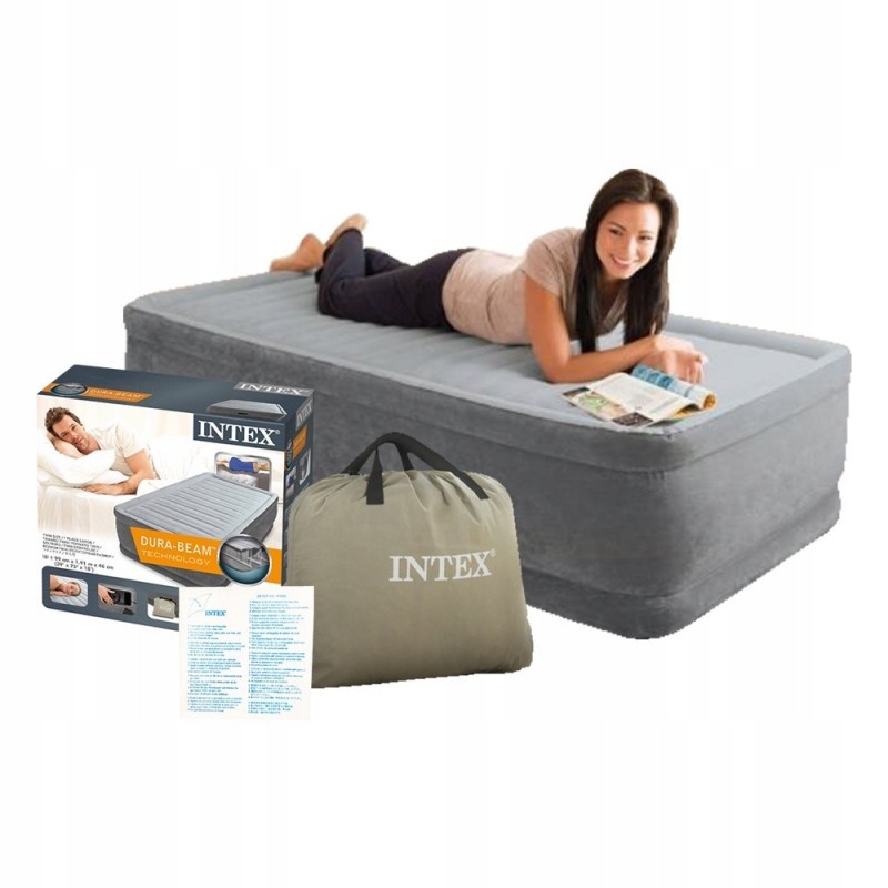 Intex Comfort-Plush Elevated Twin: materac z torbą i opakowaniem