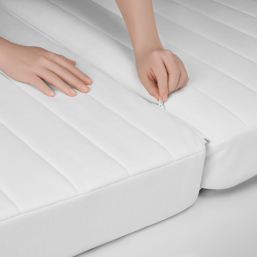 Zamek zdejmowanego pokrycia materaca IKEA KOMPISHÄNG, zbliżenie