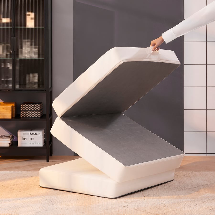 Składanie materaca IKEA VITHÄLL w puf jedną ręką